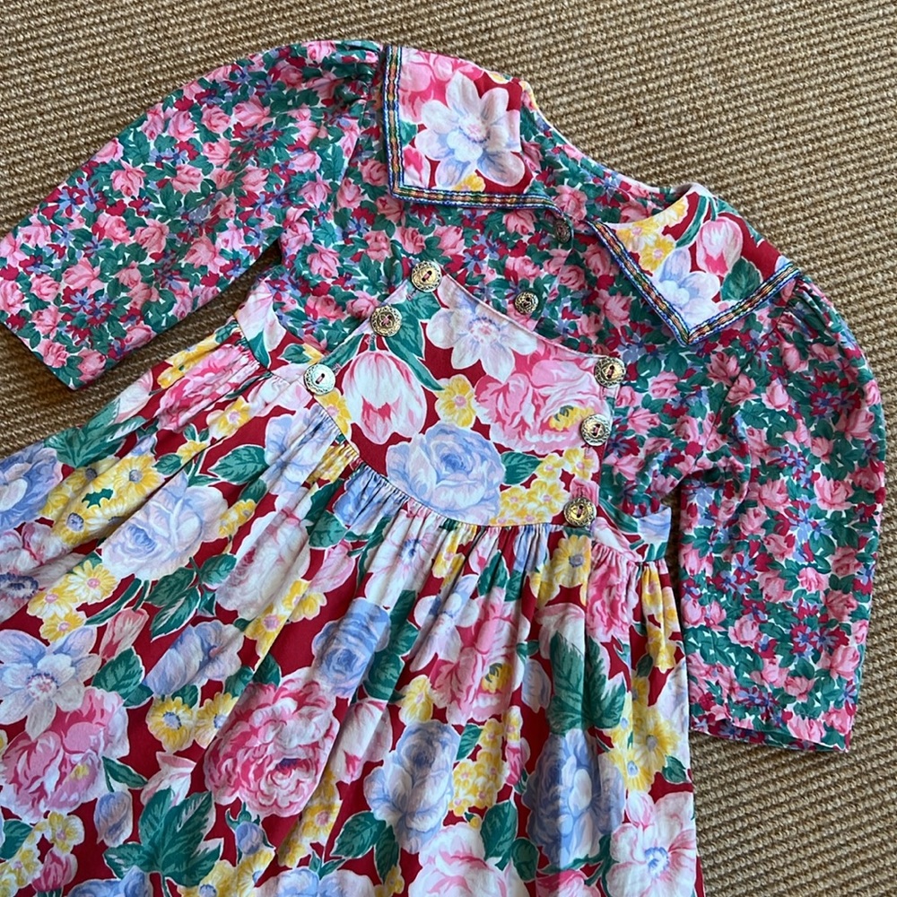 Vintage Mousefeathers Floral Party Dress Sz 4